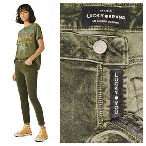 LUCKY BRAND Lolita Skinny Olive Green Corduroy Velvet Jeans size 6 28